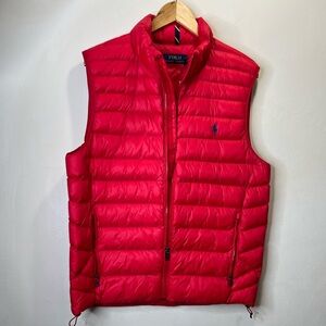 POLO RALPH LAUREN Men’s Packable Red Quilted Vest Size M